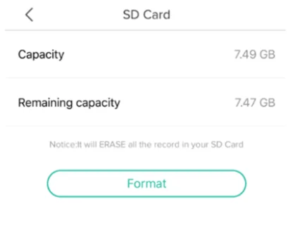 Micro SD card settings